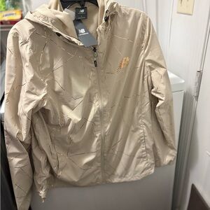 New Balance Tan Windbreaker with Pattern